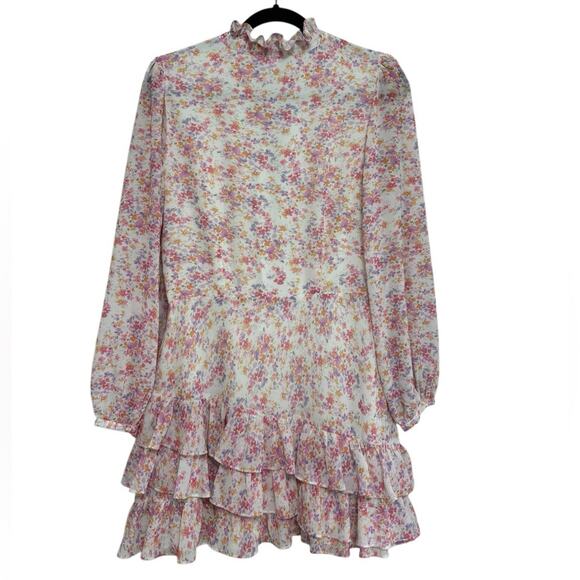 Floral Pink Ruffle Dress - Picture 3 of 6